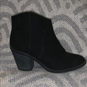 Black Suede Heeled Booties